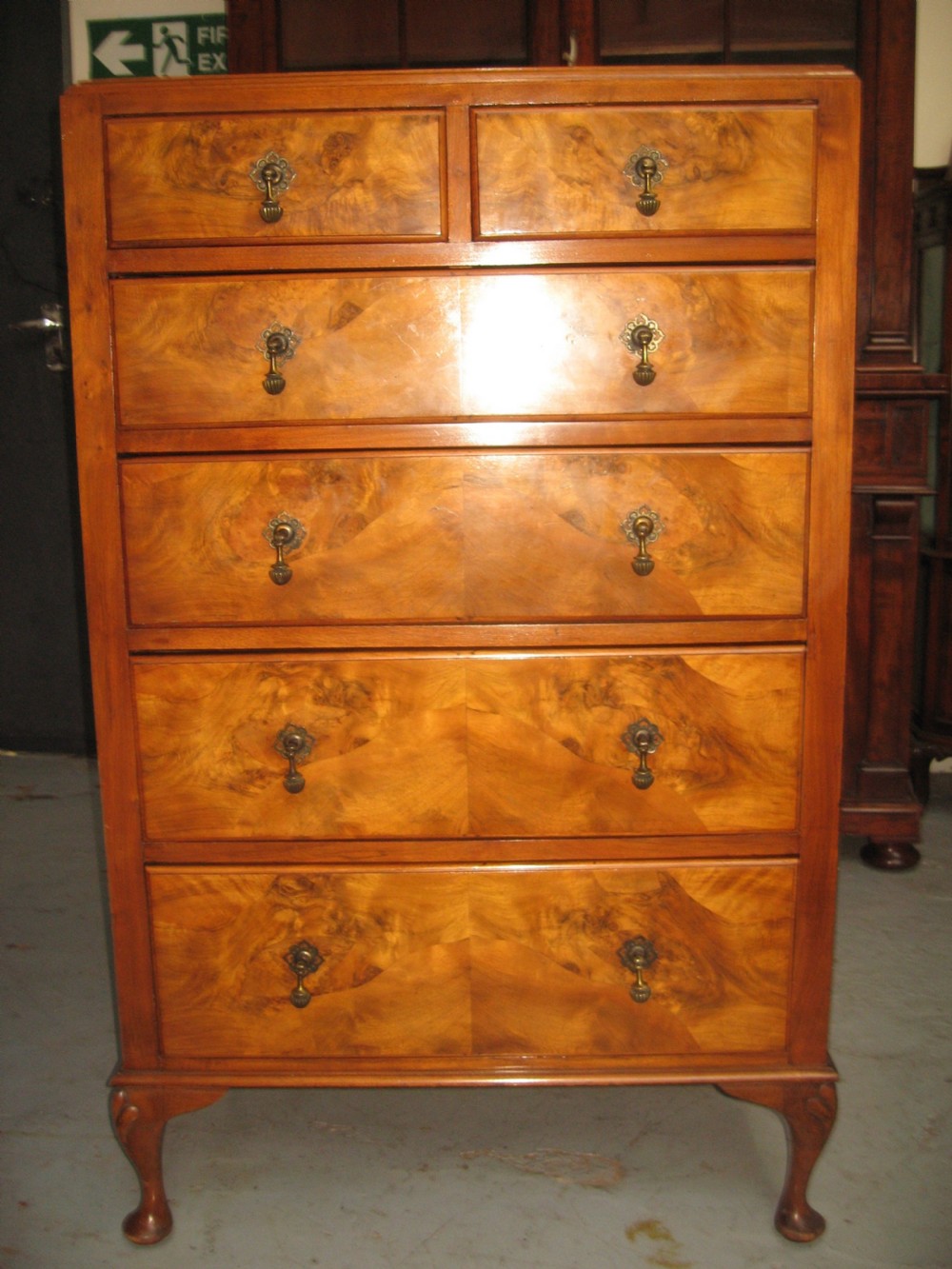Walnut  tall chest of drawers View II