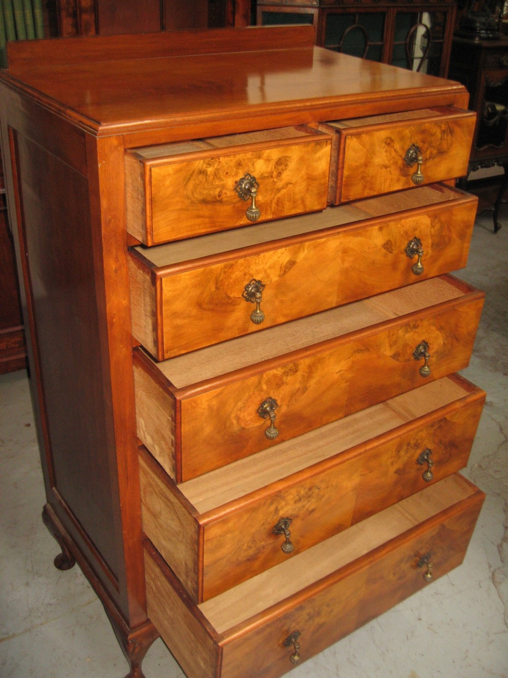 Walnut  tall chest of drawers View IV