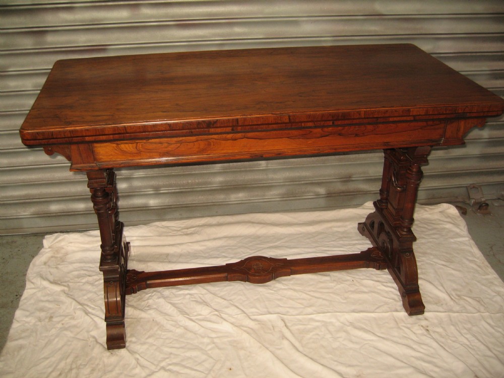 Large size Antique Victorian rosewood card games table View VI