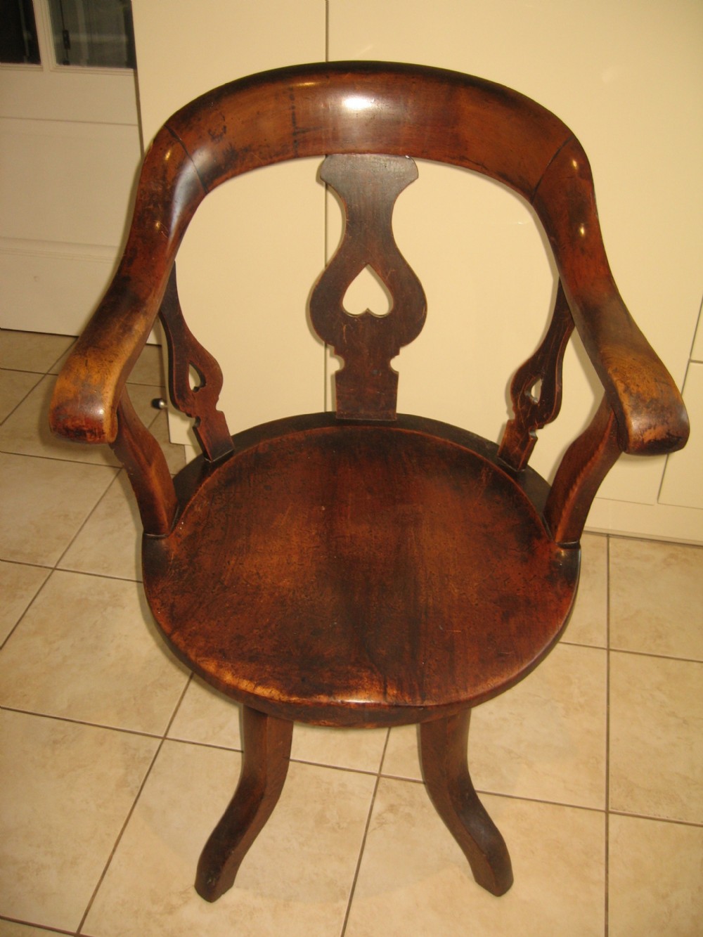 Late Victorian swivel office arm chair