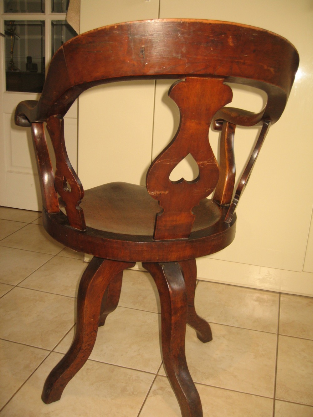 Late Victorian swivel office arm chair View V