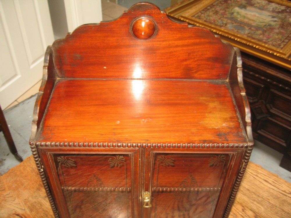 Small Victorian mahogany shelf or wall display cabinet View II