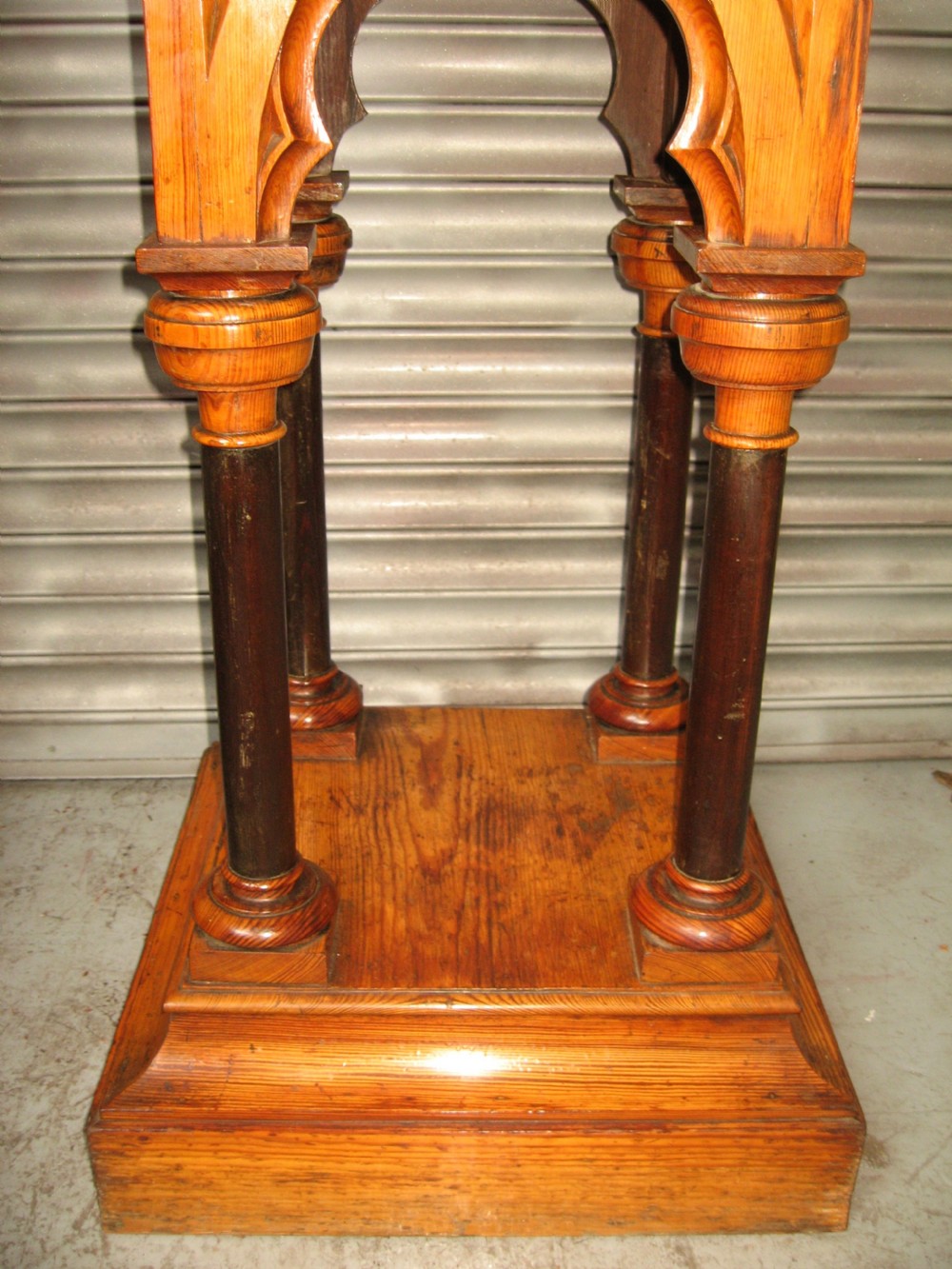 Pair of 19th century gothic pedestals stands View III