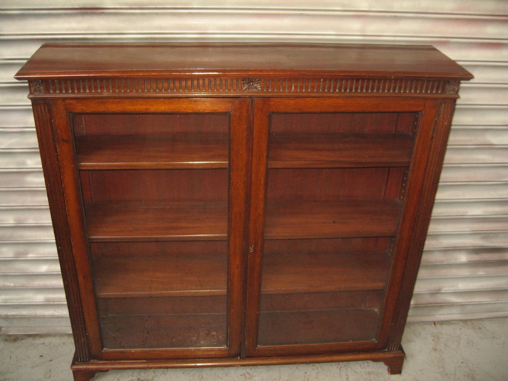 Edwardian mahogany two door bookcase
