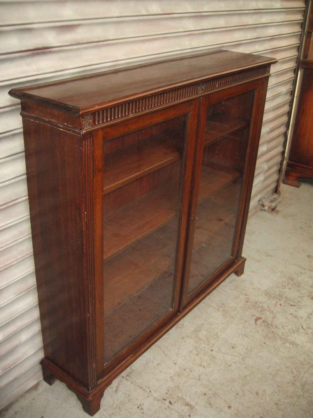 Edwardian mahogany two door bookcase View III