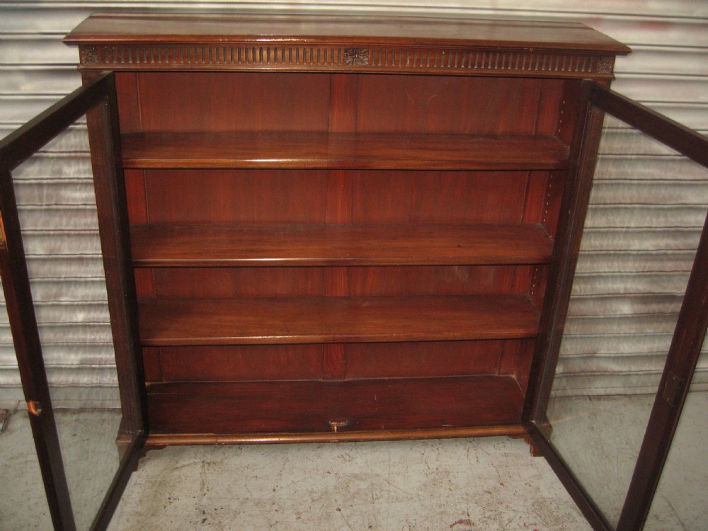 Edwardian mahogany two door bookcase View VI