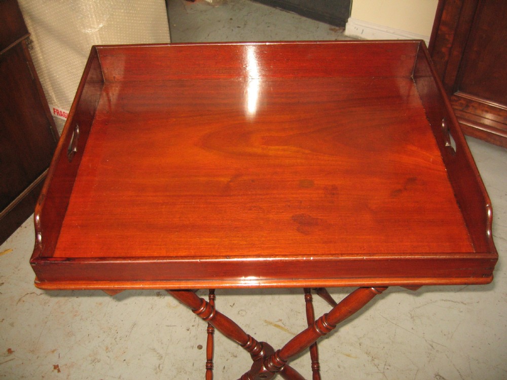 Good 19th century mahogany  butlers folding  stand View II