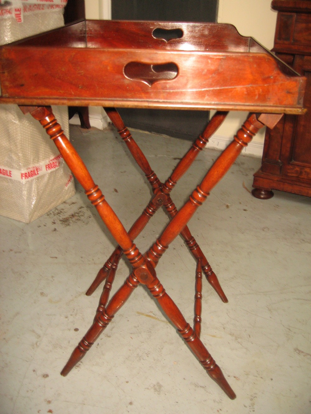 Good 19th century mahogany  butlers folding  stand View IV