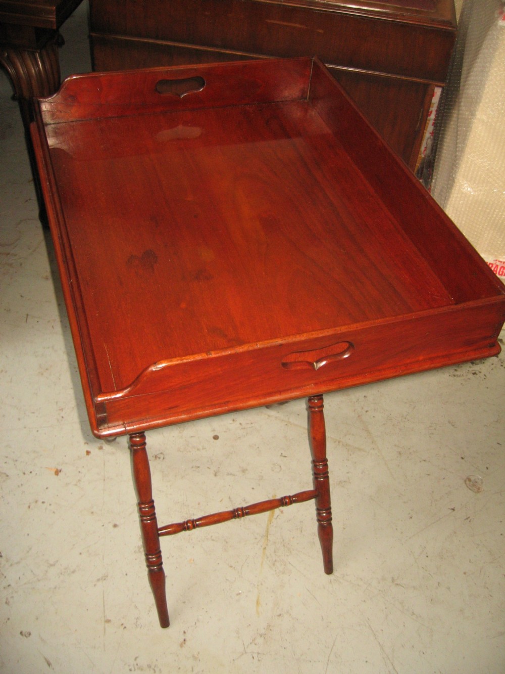 Good 19th century mahogany  butlers folding  stand View IX