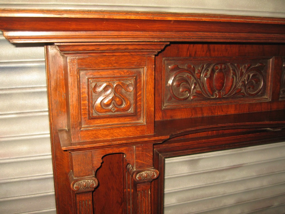  Large oak victorian period fire surround View II