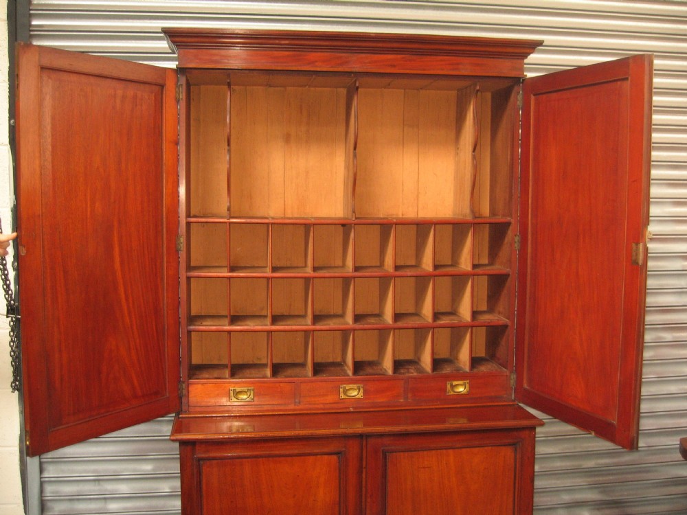 Late Victorian mahogany fitted office cupboard View II