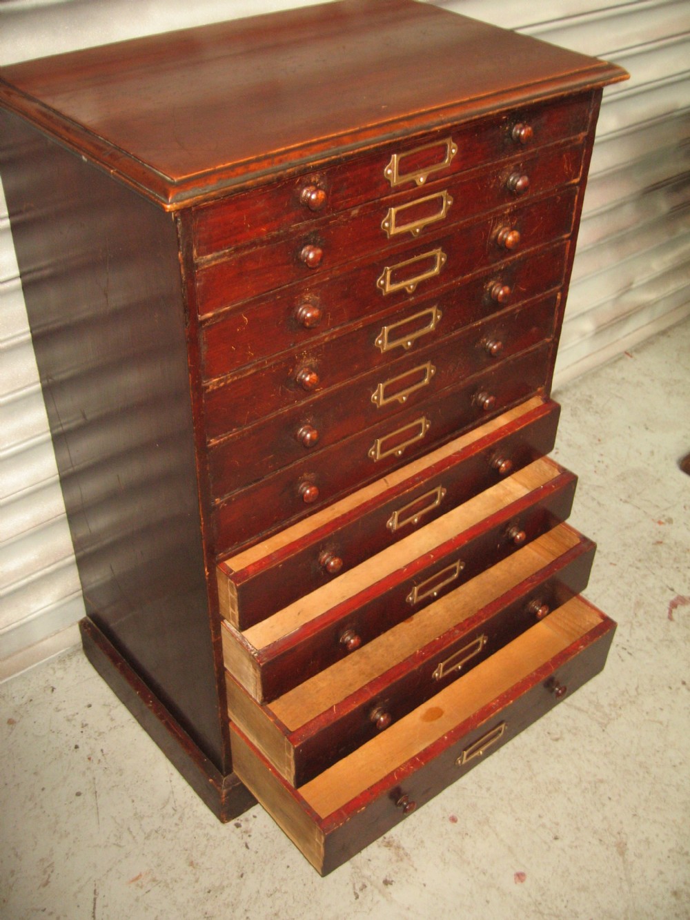 Late victorian office 10 drawer file cabinet  View II