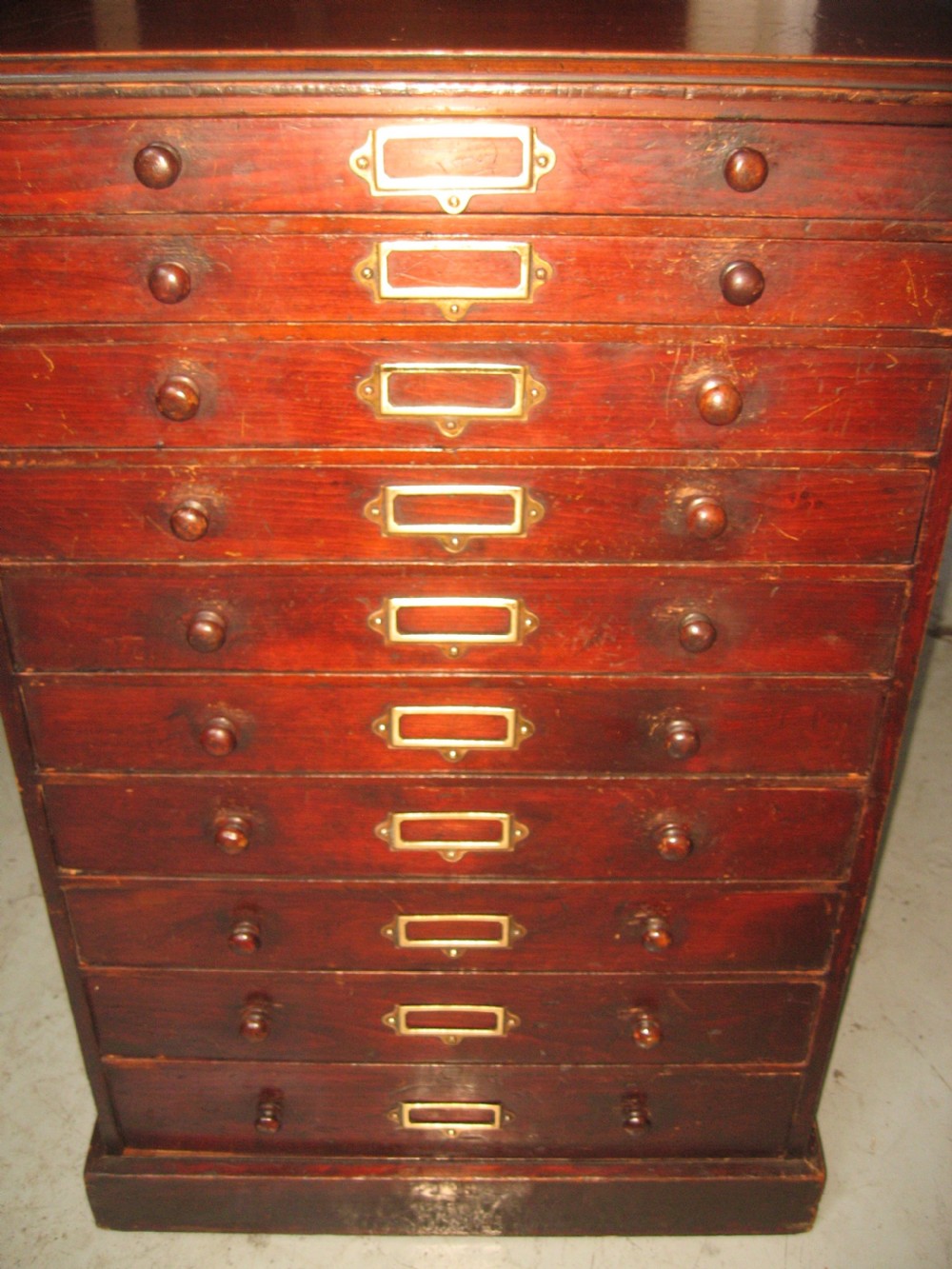 Late victorian office 10 drawer file cabinet  View III