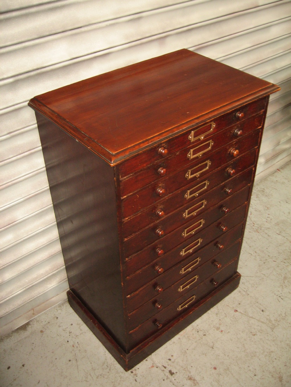 Late victorian office 10 drawer file cabinet  View V