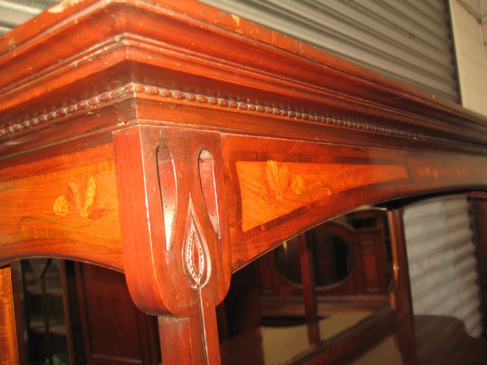 Large Art Nouveau period   Scottish display cabinet View X