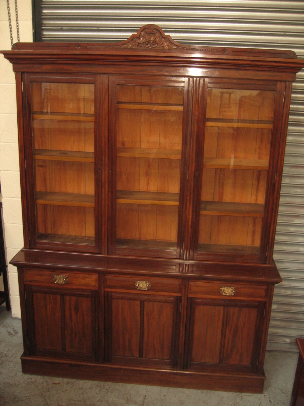 Large mahogany late victorian bookcase