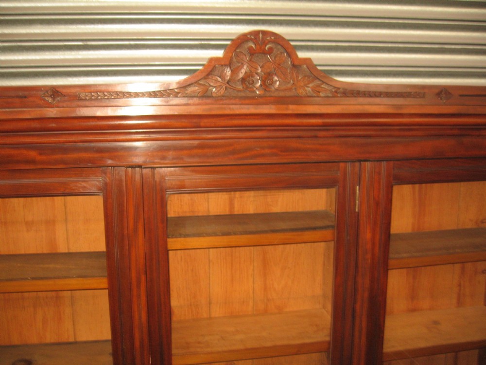 Large mahogany late victorian bookcase View II