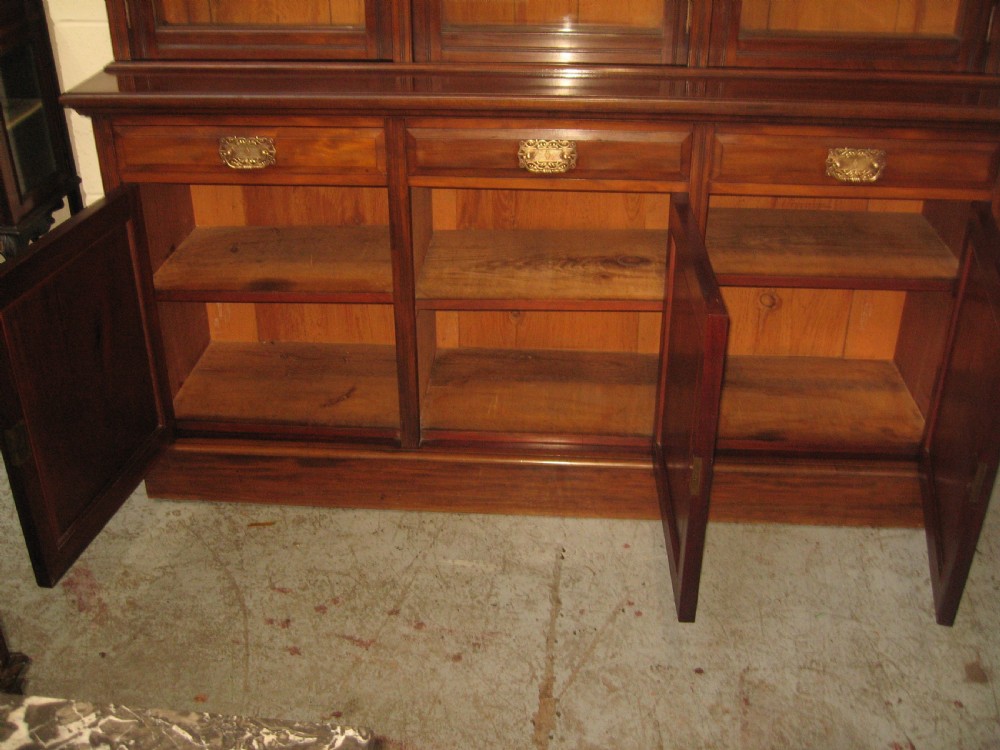 Large mahogany late victorian bookcase View VIII