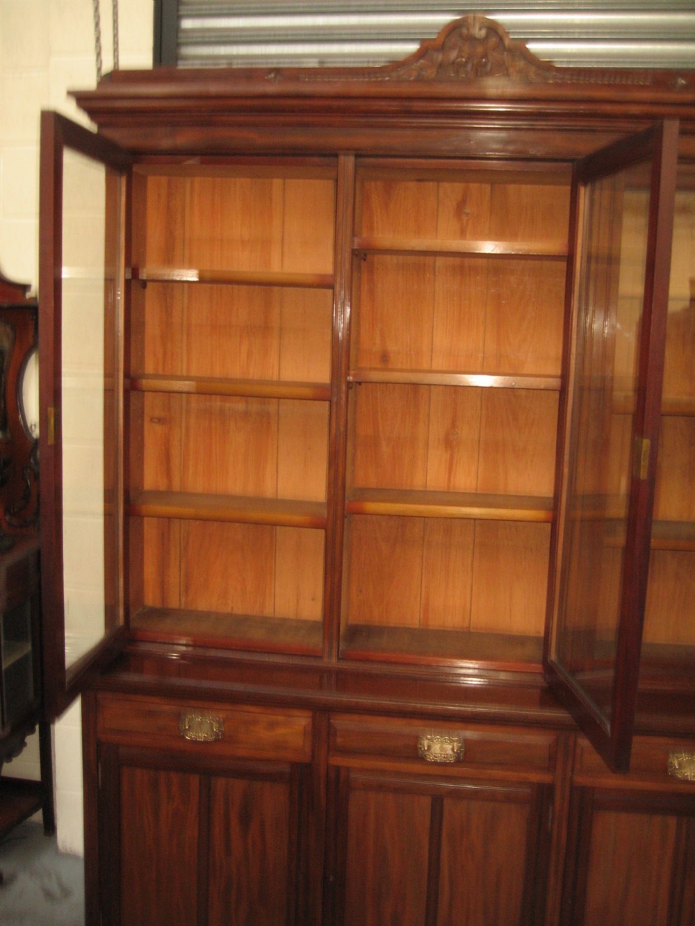 Large mahogany late victorian bookcase View X