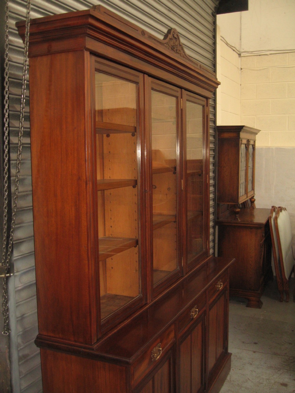 Large mahogany late victorian bookcase View XI