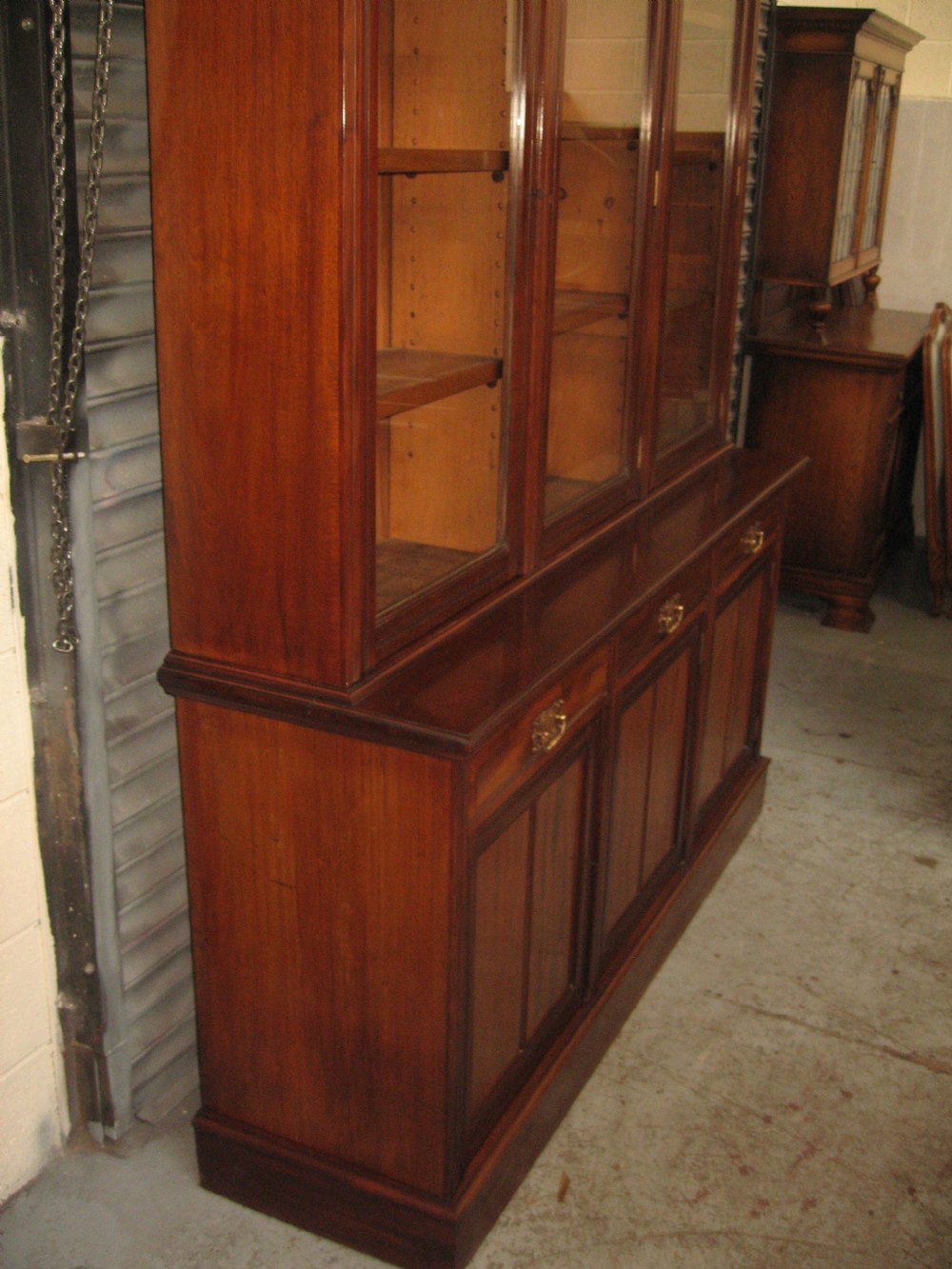 Large mahogany late victorian bookcase View XII