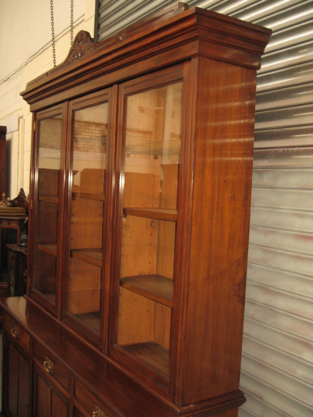 Large mahogany late victorian bookcase View XIV
