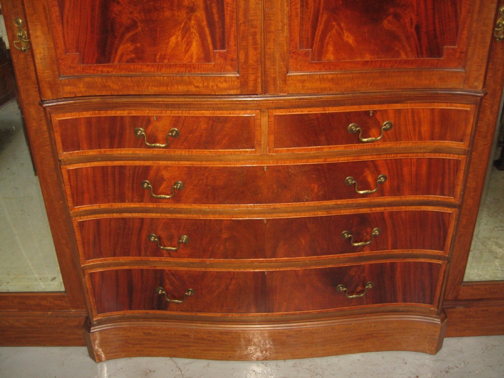 Large mahogany combination wardrobe View II