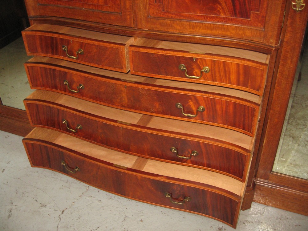 Large mahogany combination wardrobe View III