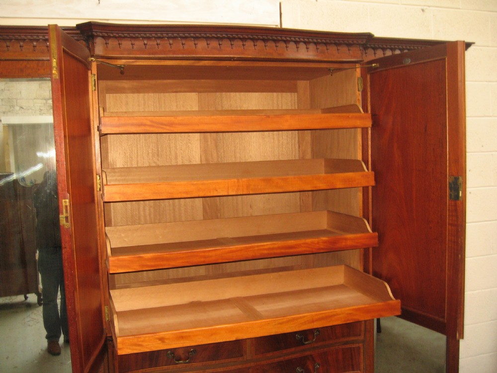 Large mahogany combination wardrobe View V