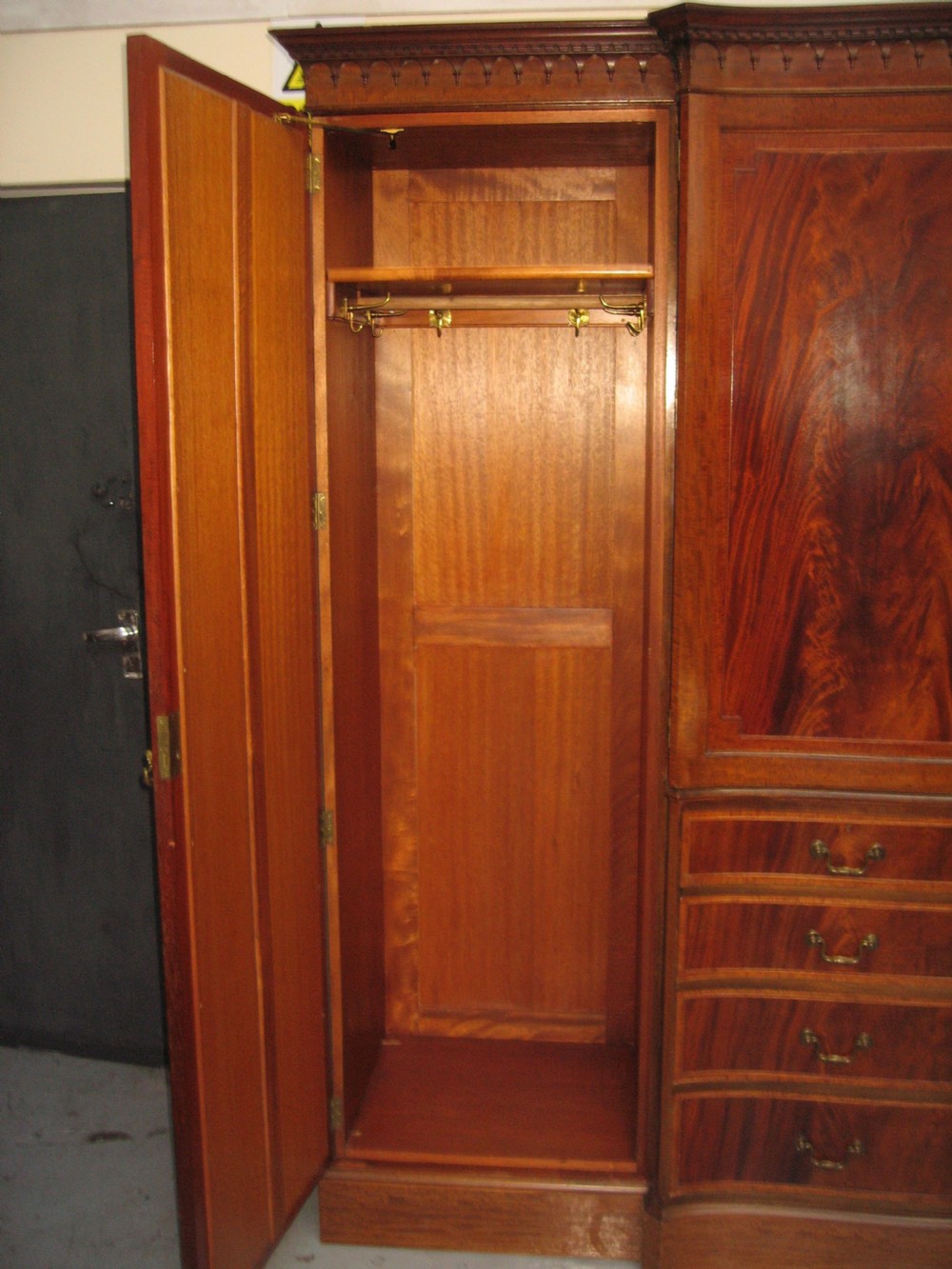 Large mahogany combination wardrobe View VI