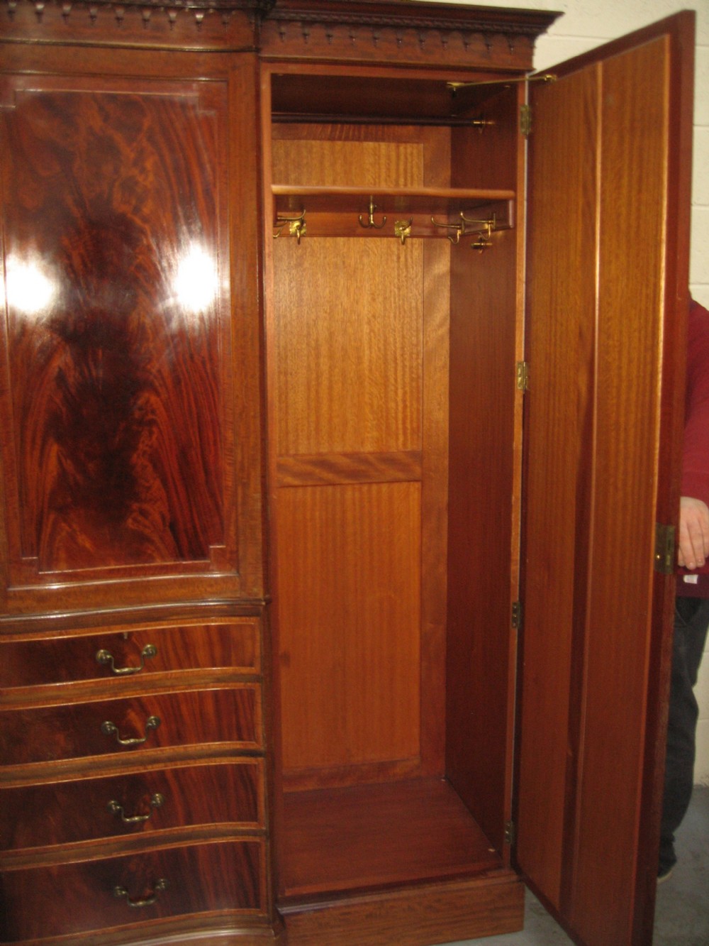 Large mahogany combination wardrobe View VII