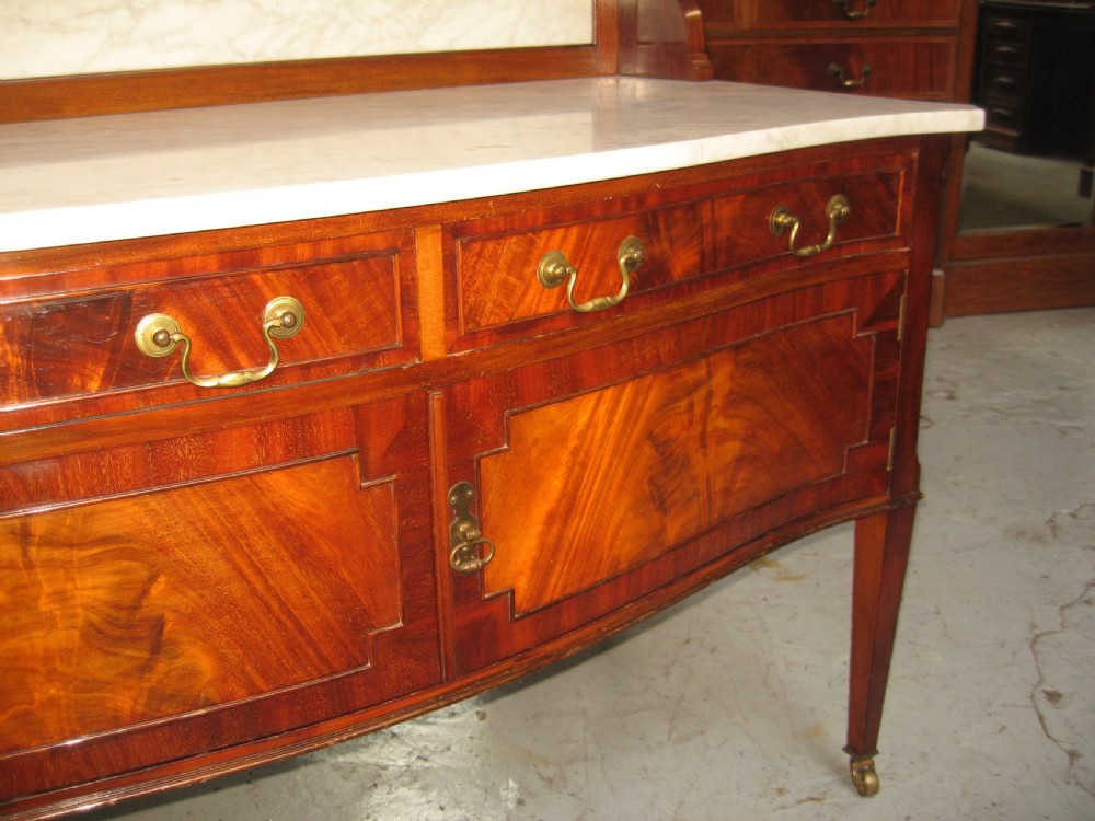 Large mahogany marble top wash stand View IV