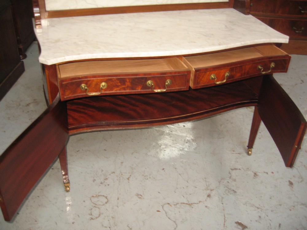 Large mahogany marble top wash stand View V