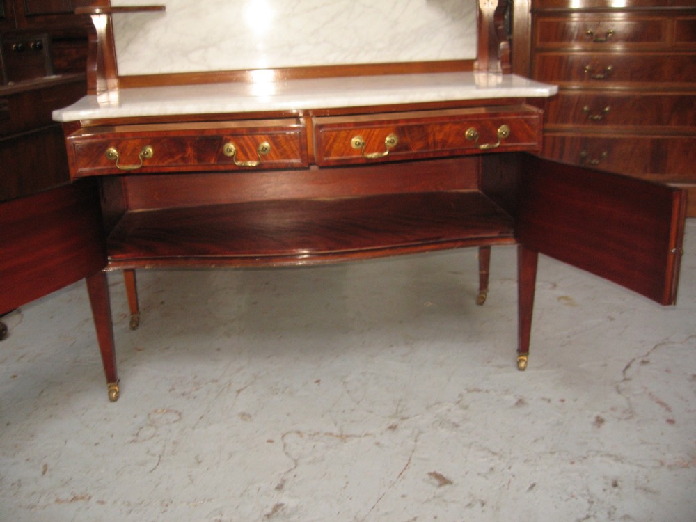 Large mahogany marble top wash stand View VI