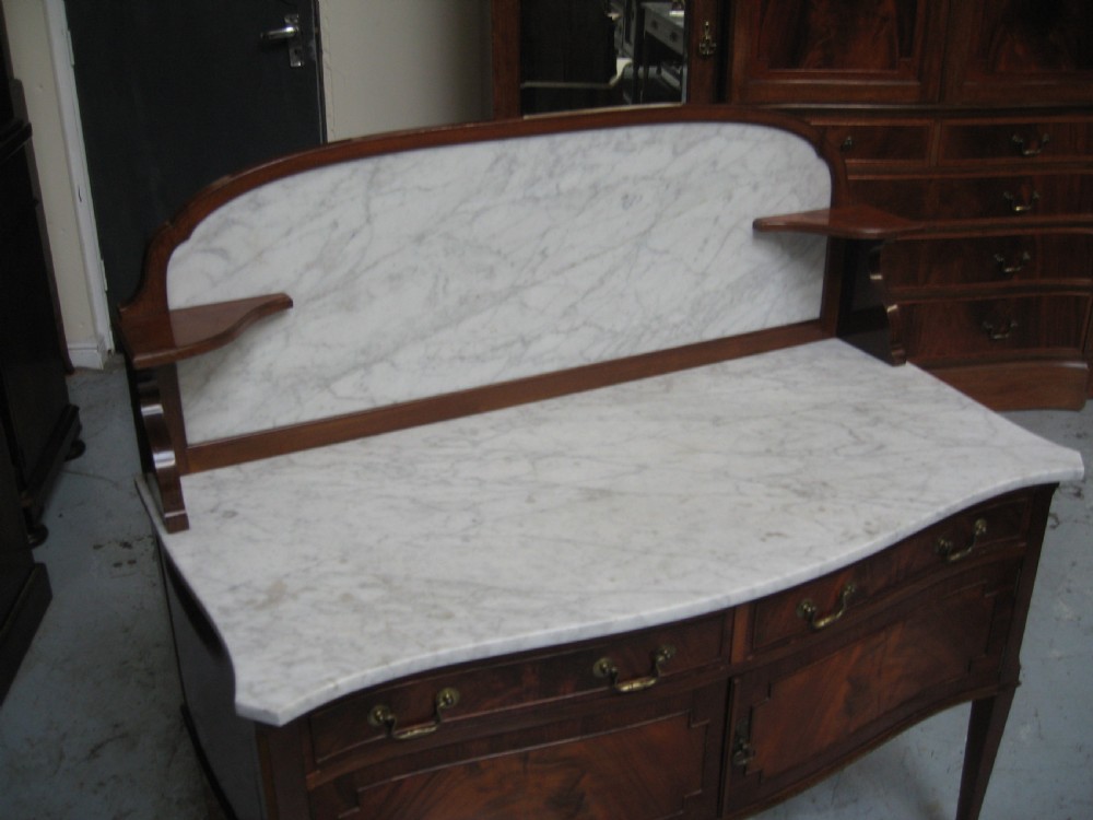 Large mahogany marble top wash stand View VII