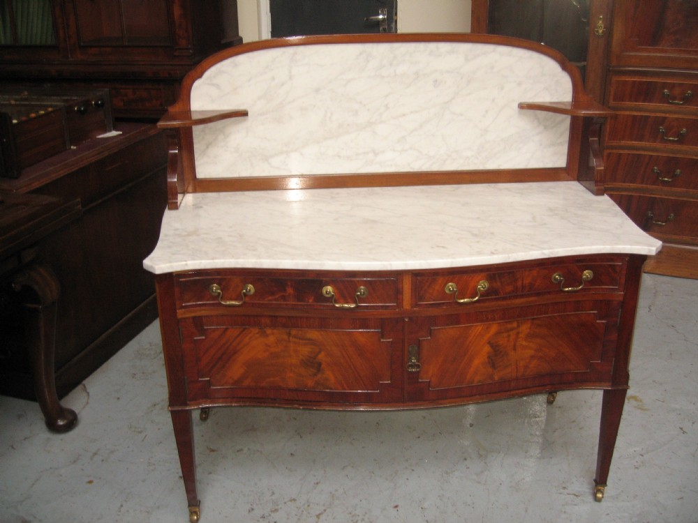 Large mahogany marble top wash stand View VIII