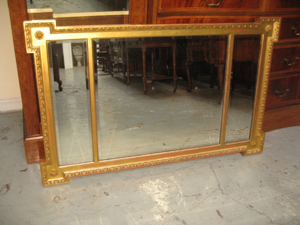 Antique style gilt overmantle mirror