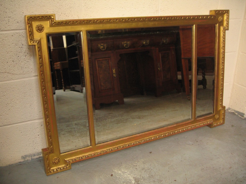 Antique style gilt overmantle mirror View II