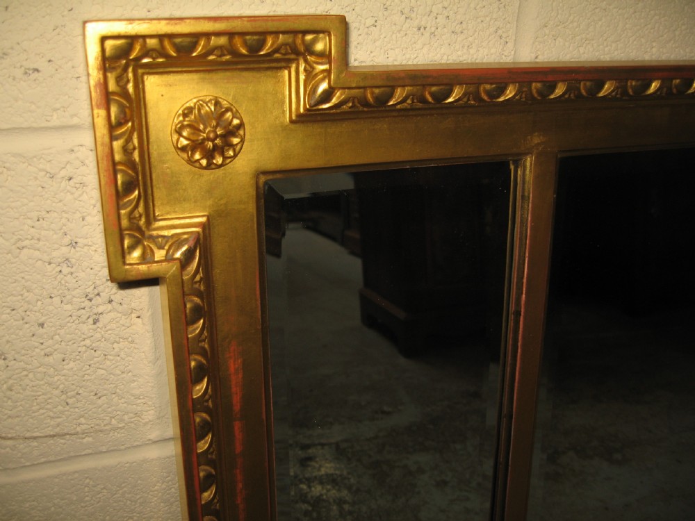 Antique style gilt overmantle mirror View IV