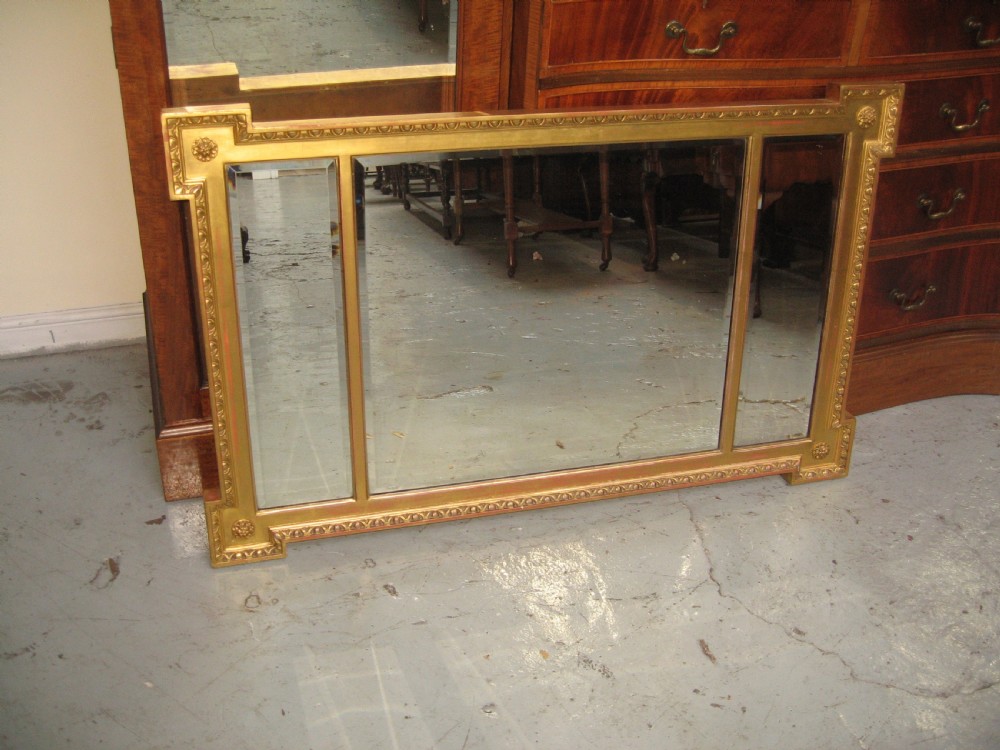Antique style gilt overmantle mirror View VIII