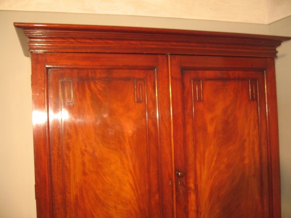 Antique Regency period mahogany press wardrobe View II