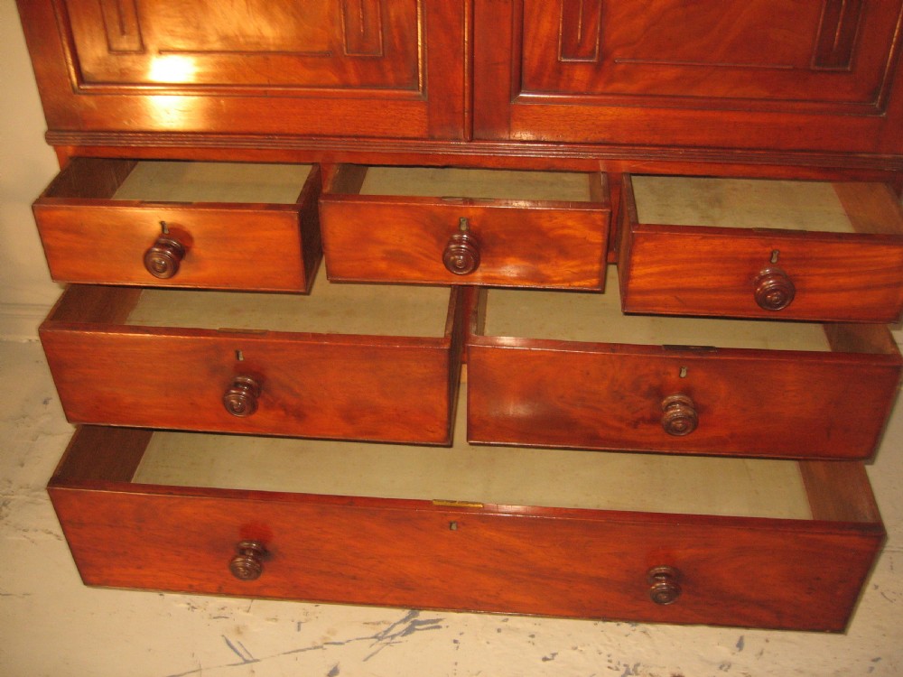 Antique Regency period mahogany press wardrobe View IV