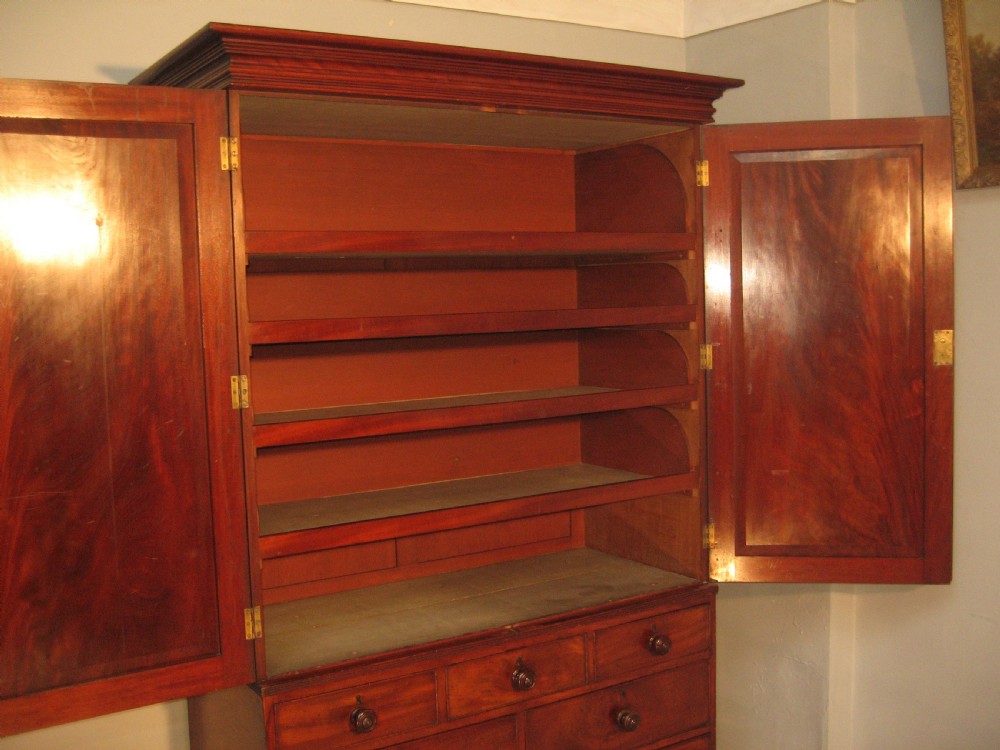 Antique Regency period mahogany press wardrobe View VI