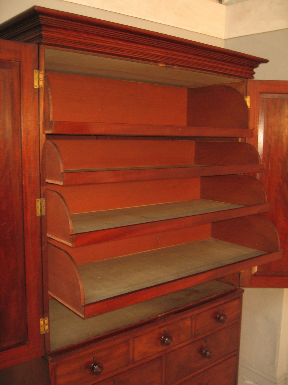 Antique Regency period mahogany press wardrobe View VII