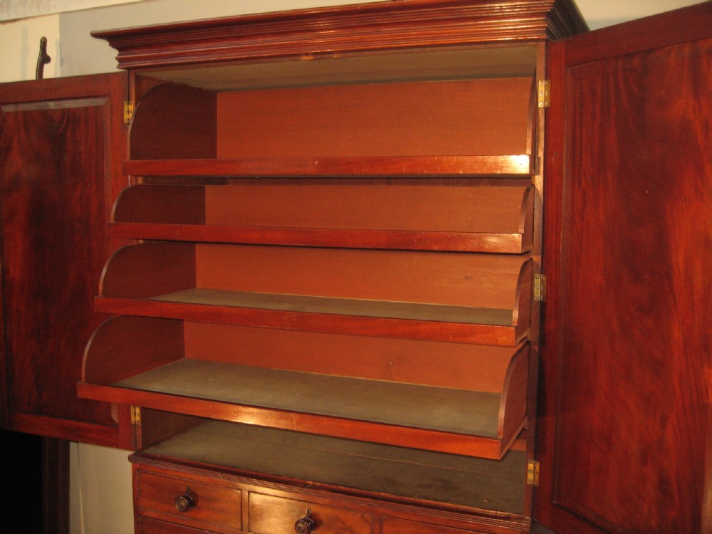 Antique Regency period mahogany press wardrobe View VIII