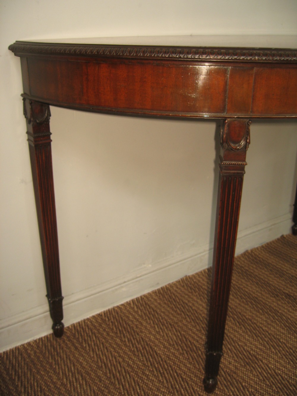 Edwardian mahogany side hall table View II