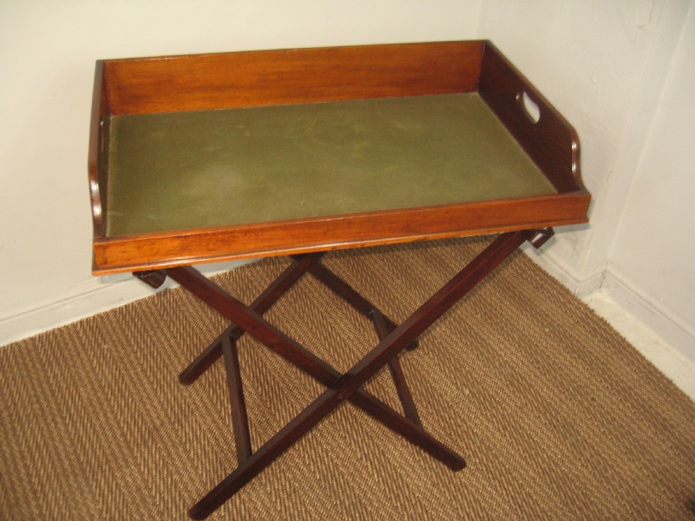 19th century mahogany butlers tray and stand