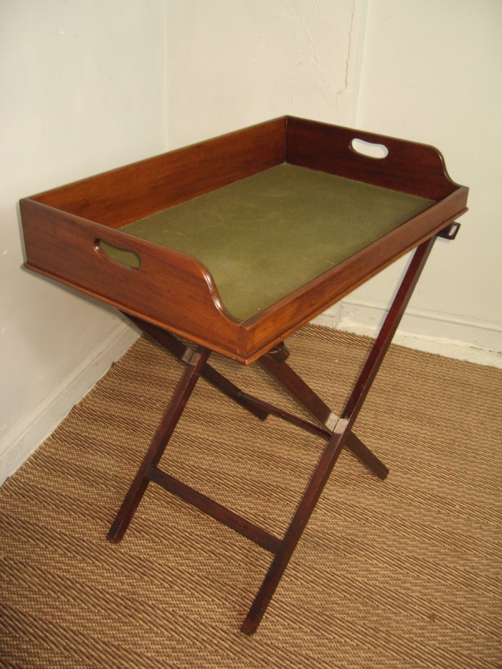 19th century mahogany butlers tray and stand View IV