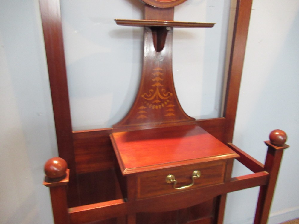 Mahogany Edwardian  hall hat and coat stand View III