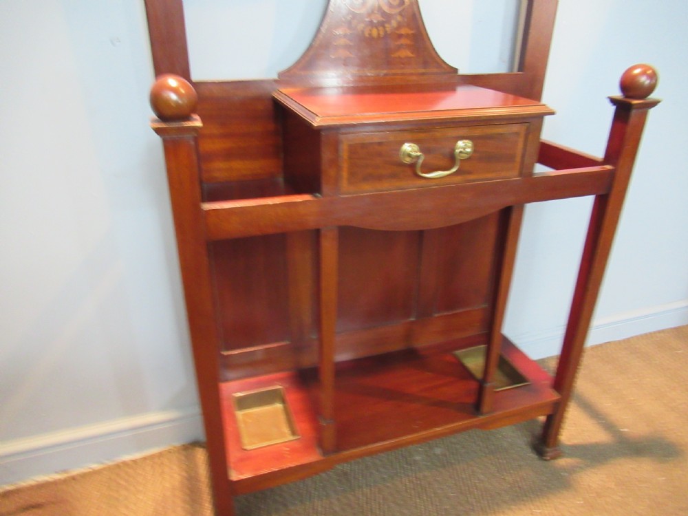Mahogany Edwardian  hall hat and coat stand View V